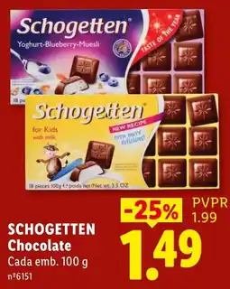Lidl Schogetten Chocolate promoção