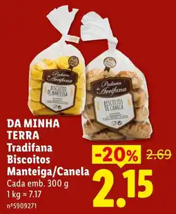 Lidl Da minha terra tradifana biscoitos manteiga/canela promoção