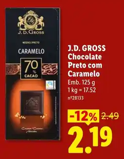 Lidl J.d. gross chocolate preto com caramelo promoção