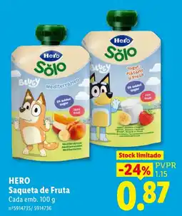 Lidl Hero saqueta de fruta promoção