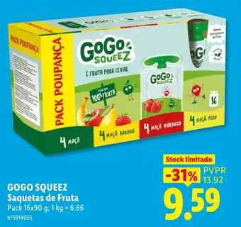 Gogo squeeze saquetas de fruta