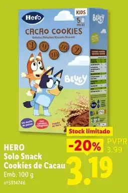 Lidl Hero solo snack cookies de cacau promoção