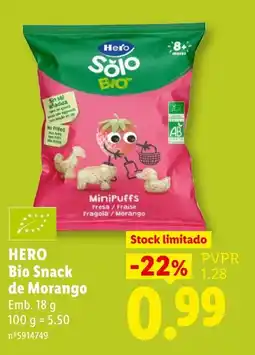 Lidl Hero bio snack de morango promoção