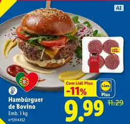 Lidl Hambúrguer de Bovino promoção