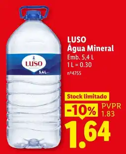 Lidl Água mineral luso promoção