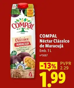 Lidl Compal nectar clássico de maracujá promoção