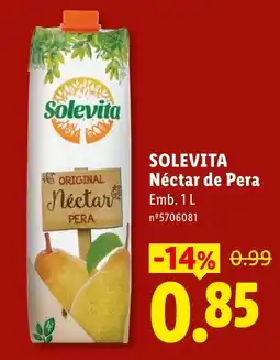 Lidl Solevita Néctar de Pera promoção
