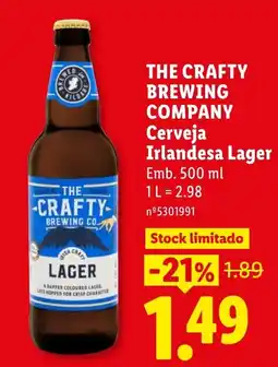 Lidl The Crafty Brewing Company Cerveja Irlandesa Lager promoção