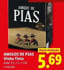 Lidl Amigos de pias vinho tinto promoção