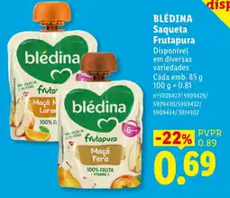 Lidl Blédina Saqueta Frutapura promoção