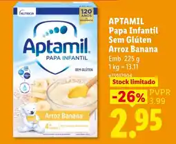 Lidl Aptamil papa infantil sem glúten arroz banana promoção