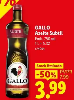 Lidl Gallo azeite subtil promoção