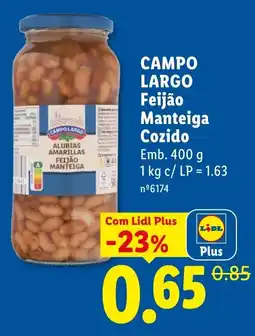 Lidl campo largo feijão manteiga cozido promoção