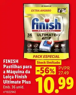 Lidl Finish pastilhas para a máquina da loiça finish ultimate plus promoção