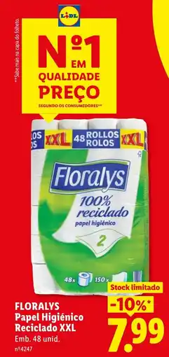 Lidl Floralys Papel Higiênico Reciclado XXL promoção