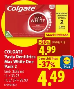 Lidl Colgate pasta dentífrica max white one promoção