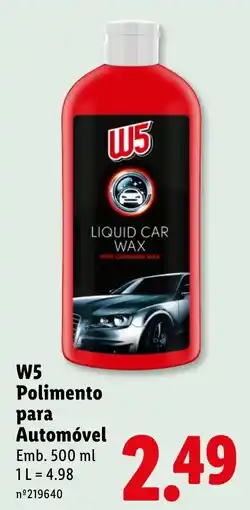 Lidl W5 Polimento para Automóvel promoção