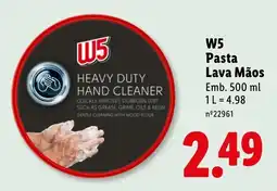 Lidl W5 pasta lava mãos promoção
