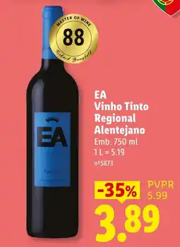 Lidl EA Vinho Tinto Regional Alentejano promoção
