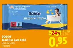 Lidl Dodot toalhitas para bebé promoção