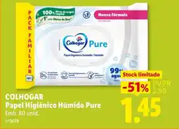 Lidl Colhogar papel higiênico húmido pure promoção