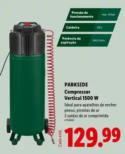 Lidl parkside compressor vertical 1500 w promoção