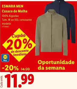Lidl Casaco de Malha Esmara Men promoção