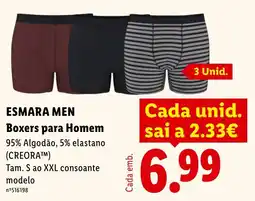 Lidl esmara men boxers para homem promoção