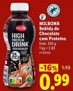 Lidl Milbona bebida de chocolate com proteína promoção