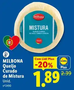 Lidl Milbona Queijo Curado de Mistura promoção