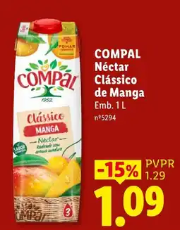 Lidl Compal nectar classico de manga promoção