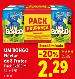 Lidl um bongo néctar de 8 frutos promoção
