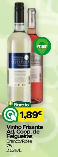 Supermercados Preços Baixos Vinho Frisante Ad. Coop. de Felgueiras Branco/Rosé promoção