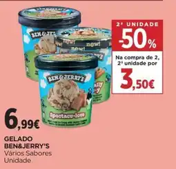 El Corte Inglés Gelado ben&jerry's vários sabores promoção