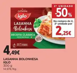 El Corte Inglés Lasanha bolonhesa iglo promoção