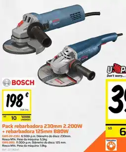 Obramat Bosch pack rebarbadora 230mm 2.200w + rebarbadora 125mm 880w promoção