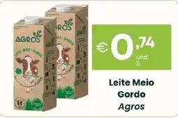 Roque Supermercados Leite Meio Gordo Agros promoção