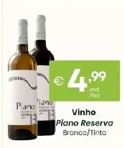 Roque Supermercados Piano Vinho Reserva Branco/Tinto promoção