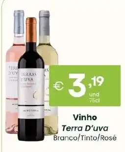 Roque Supermercados Vinho Terra D'uva Branco/Tinto/Rosé promoção
