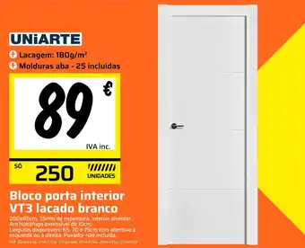 Bloco porta interior VT3 lacado branco
