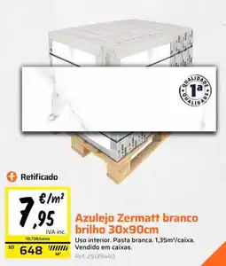 Obramat Azulejo Zermatt branco promoção