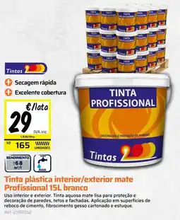 Obramat Tintas 2 Tinta plástica interior/externo mate Profissional 15L branco promoção