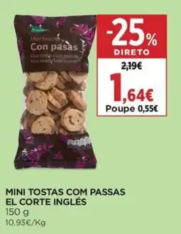 El Corte Inglés Mini tostas com passas promoção