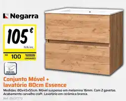 Obramat Negarra conjunto móvel + lavatório 80cm essence promoção