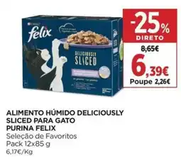 El Corte Inglés alimento húmido deliciously sliced para gato purina felix promoção