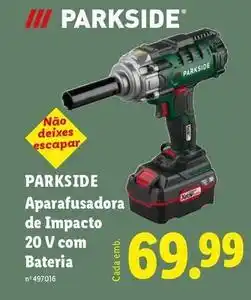 Lidl Parkside - aparafusadora de impacto 20 v com bateria promoção