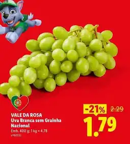 Lidl Nacional - uva branca sem grainha promoção
