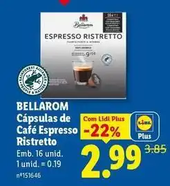 Lidl Bellarom - capsulas de cafe espresso ristretto promoção