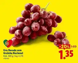 Lidl Nacional - uva rosada sem grainha promoção