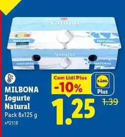 Lidl Go natural - milbona iogurte natural promoção